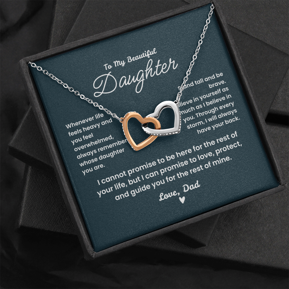 Interlocking Hearts Necklace graduation birthday Christmas gift for daughter from dad