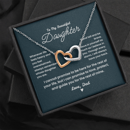 Interlocking Hearts Necklace graduation birthday Christmas gift for daughter from dad