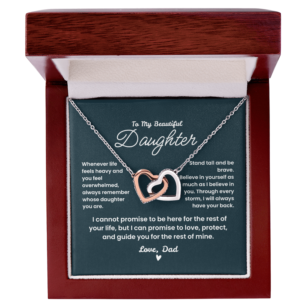Interlocking Hearts Necklace yellow gold - gift for daughter from dad